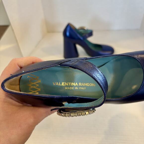 Valentina Rangoni Tonda Mary Jane‎ Pump Size 7 Made In Italy - Picture 7 of 11